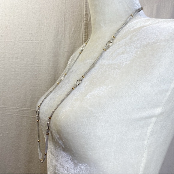 Ralph Lauren Multi Strand silver chain and ring toggle necklace - Picture 2 of 6